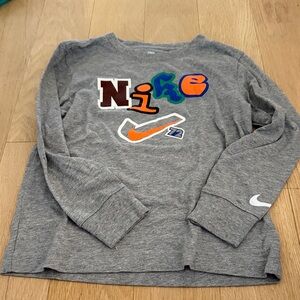 Nike Kids Multicolor Logo Gray Long Sleeve Tee